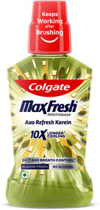 colgate maxfresh plax antibacterial mouthwash 247 fresh breath - elaichi fresh 250 ml