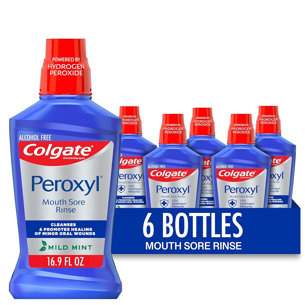 Colgate Peroxyl Antiseptic Mouthwash and Mouth Sore Rinse, 1.5% ...