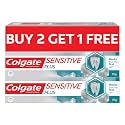 Colgate Sensitive Plus Sensitivity Relief Toothpaste for sensitive teeth, 210g (Buy 2, Get 1 Free) , with Pro Argin formula for Instant Relief from tooth sensitivity