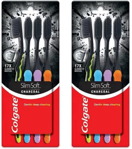 colgate slim soft charcoal combo packs extra soft toothbrush pack of 8