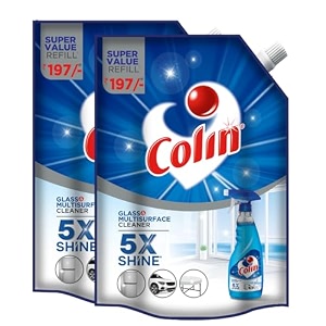 colin glass and surface cleaner liquid refill - 1 litre x 2india39s 1 glass cleaner multi purpose glass cleaner for car kitchen and home surfaces  multi surface cleaner pack of 2