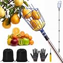 Colingmill 22.5ft Fruit Picker Pole with Basket, Blue