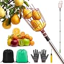 Colingmill 22.5ft Fruit Picker Pole with Basket, Red