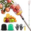 Colingmill 26ft Fruit Picker Pole with Basket, Red