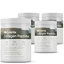 Collagen Peptides Powder Grass-Fed Pasture-Raised Hydrolyzed Collagen Powder, Type I & III Hair, Nails, Skin and Joints, Non-GMO, Paleo & Keto, Unflavored, 10 Fl oz. 4 Pack, 30 Servings
