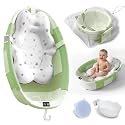 Collapsible Baby Bathtub - Large Baby Bath Tub with Thermometer | Bath Essential Bañera para Bebe Easy Fold Baby Tub | Travel Infant Newborn Toddler Bathtub for Baby Girl Boy 0 to 36 Months(Green)