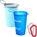 Collapsible Cup Foldable Running Water Cup,200 ml/6.8 fl oz-2Packs Color Mixing Protable Collapsible Cups for Traveling Backpacking Running-BPA Free,SeaBlue & SkyBlue