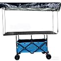 Collapsible Folding Wagon Heavy Duty Foldable Wagon Cart Grocery Portable Mobile Food Display Stand Vendor cart Outdoor Multifunctional Snack for Garden Beach Camping Sports Lightweight Utility (Size: