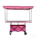 Collapsible Folding Wagon Heavy Duty Foldable Wagon Cart Grocery Portable Mobile Food Display Stand Vendor cart Outdoor Multifunctional Snack for Garden Beach Camping Sports Lightweight Utility (Size: