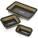 Collapsible Magnetic Parts Tray Set - 3 Different Size Tool Trays - Khaki