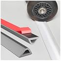 Collapsible Shower Threshold Water Dam - 67in Self-Adhesive Silicone Barrier for Wet-Dry Separation - Flexible Splash Guard for Walk-In Showers, Bathroom Floor, &amp; Kitchen Sink - ADA Accessible Profile