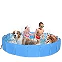 Collapsible Sprinklers Pool for Pet - Foldable Dog Pool for Backyard - Portable Heavy Duty Splash Pad for Puppy Pet Dog (63" x 12")