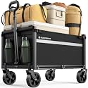 Collapsible Wagon Cart with Wheels, 330LBS for Grocery Shopping Camping