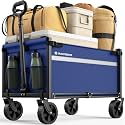 Collapsible Wagon Cart with Wheels, 330LBS for Grocery Shopping Camping