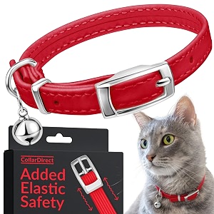 CollarDirect Leather Cat Collar Cat Safety Collar