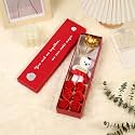 Collectible India Red &amp; Gold Rose with Soft Stuffed Plush Teddy Bear &amp; Beautiful Roses Gift Box - Gifts for Girlfriend Boyfriend Wife Husband - Best Gift for Couple Lovers Wedding Anniversary