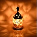 Collectible India Akhand Diya Crystal Brass Puja Oil Lamp Tea Light Holder - Small