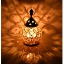 Collectible India Akhand Diya Diyas Decorative Brass Crystal Oil Lamp, Tea Light Holder Lantern Oval Shape Diwali Gifts Home Decor Puja Lamp (Small) (5 Box)