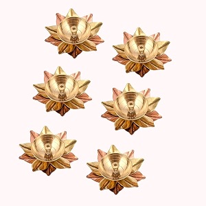 collectible india metal diya 3 x 3 x 15 inch gold
