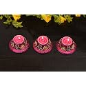 Collectible India Glittered Tealight Wax Candles (Pink) Set of 3