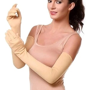 men39s and women39s cotton hand summer gloves for protection from sun burnheatpollution beige free size