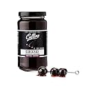 Collins Stemmed Black Cherries for Cocktails, Old Fashioned, Manhattan, and Whiskey Sour, Cocktail Cherry in Bordeaux Syrup, Garnish for Mocktails, Party Drinks, Baking, Desserts, 10 oz