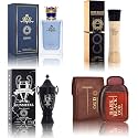 Cologne for Men Set (100ml x 4PCS Variety Pack Black Code Intense Gold,Dark Black OUD,King,Victory Gunmetal) Eau De Perfume Notes of Woody, Spicy, Citrus &amp; Aromatic Long Lasting Perfume for Men