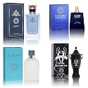 Cologne for Men Set (100ml x 4PCS Variety Pack), VDBlue, bluesky4m, InvictGun, King4m, Long Lasting Perfume for Men All Day Use