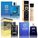 Cologne for Men Set (100ml x 4PCS Variety Pack), VDBlue, BCIGold, VintageH, Hunter Noir, Long Lasting Perfume for Men All Day Use