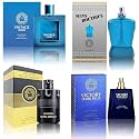 Cologne for Men Set (100ml x 4PCS Variety Pack Vintage Heroes,Victory Dark Blue,Sean's Boutique,Hunter Noir) Eau De Perfume Notes of Woody, Spicy, Citrus &amp; Aromatic Long Lasting Perfume for Men