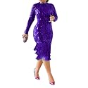 Cololura Sexy Elegant Women Sequin Long Sleeve