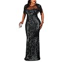 Cololura Sexy Sequin Tassel Mesh Perspective Party