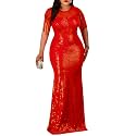 Cololura Sexy Sequin Tassel Mesh Perspective Party