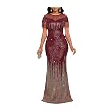 Cololura Sexy Sequin Tassel Mesh Perspective Party