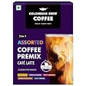 Colombian Brew 3 in 1 Assorted Instant Coffee Premix Cappuccino, Nutty Hazelnut, Vanilla Caramel, Double Choco Mocha,2 in 1 Strong, 2 Sachet per flavour
