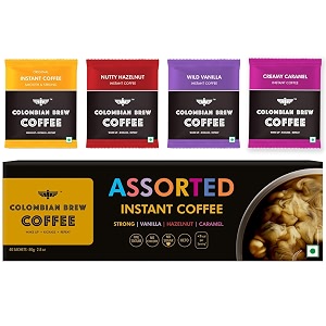 colombian brew coffee colombian brew assorted instant coffee powder box gift pack box diwali rakhi 80gmstrongvanillahazelnutcaramel