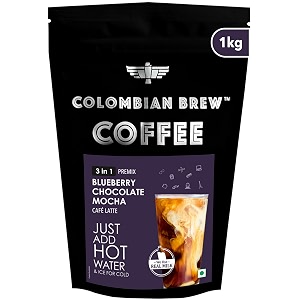 colombian brew blueberry chocolate mocha caf latte instant coffee powder pre-mix 3 in 1 1kg