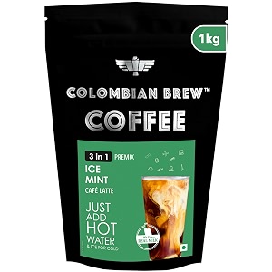 colombian brew mint caf latte instant coffee powder pre-mix 3 in 1 1kg for vending machine