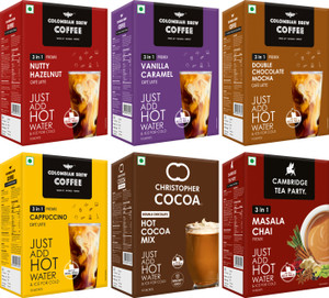 Colombian Brew Premix CappuccinoHazelnutVanillaDoubleMasalaChaiCocoMix 10 3in1PremixSachet Instant