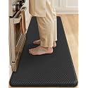 Color&Geometry Antifatigue Kitchen Mat for Floor 20x47-3/4 in Thick, Black