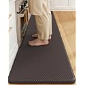 Color&Geometry Antifatigue Kitchen Mat for Floor 20x71-3/4 in Thick, Brown