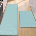 Color&amp;Geometry Kitchen Mat for Floor 17x29+17x59 Anti Fatigue 2PCs, Teal