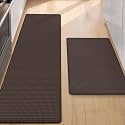 Color&Geometry Kitchen Mat for Floor 17x29+17x59 Anti Fatigue 2PCs, Brown