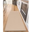 Color&amp;Geometry Kitchen Mat for Floor 17x59 Anti Fatigue Easy Clean, Beige