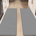 Color&amp;Geometry Kitchen Mat for Floor 17x59+17x59 Anti Fatigue 2PCs, Grey