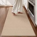 Color&Geometry Wide Kitchen Floor Mat 24x94 Anti Fatigue Easy Clean, Beige