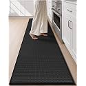 Color&amp;Geometry Wide Kitchen Floor Mat 24x108 Anti Fatigue Easy Clean, Black