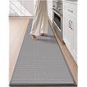 Color&amp;Geometry Wide Kitchen Floor Mat 24x108 Anti Fatigue Easy Clean, Grey
