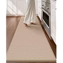 Color&amp;Geometry Wide Kitchen Floor Mat 24x59 Anti Fatigue Easy Clean, Beige