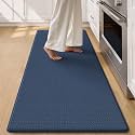 Color&Geometry Wide Kitchen Floor Mat 24x71 Anti Fatigue Easy Clean, Blue